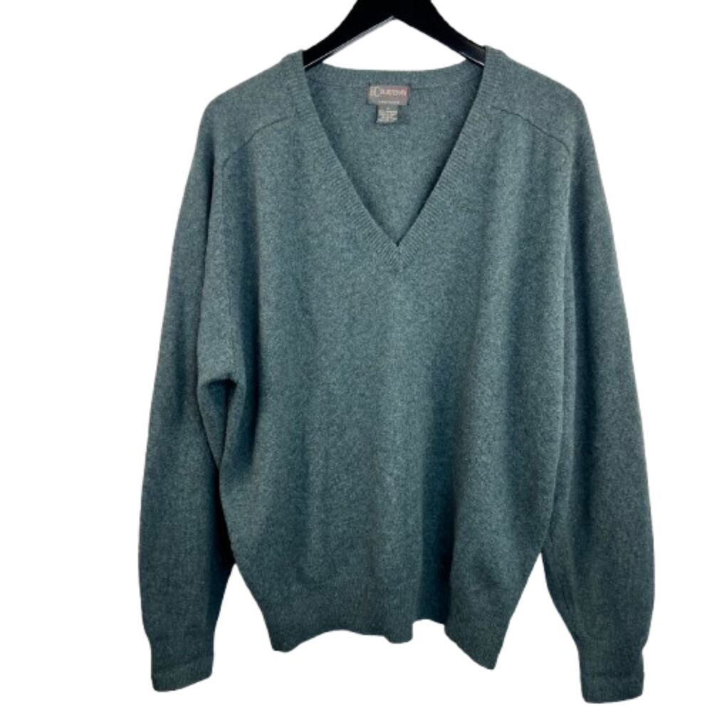 CC Courtenay Men's 100% Cashmere V-Neck Knit Sweater Size L